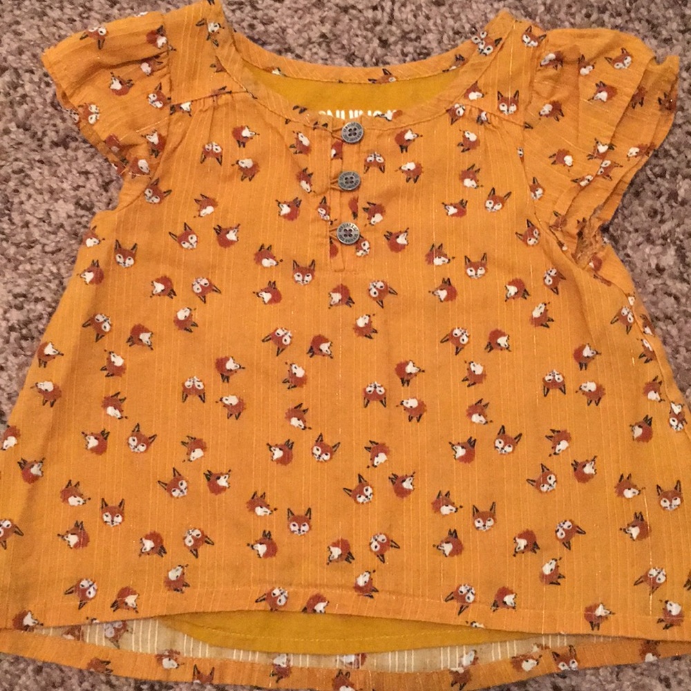 EUC 18 Month Girl’s Fox Top in Mustard 🦊